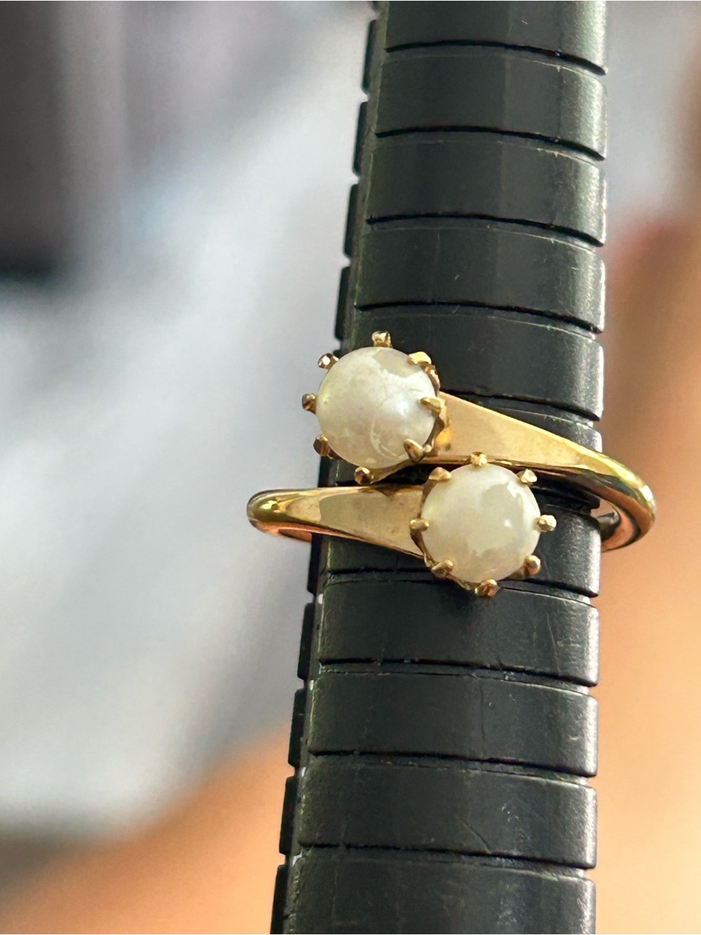 4/$100 COVENTRY Gold Double Stone Ring with White pearls size 5